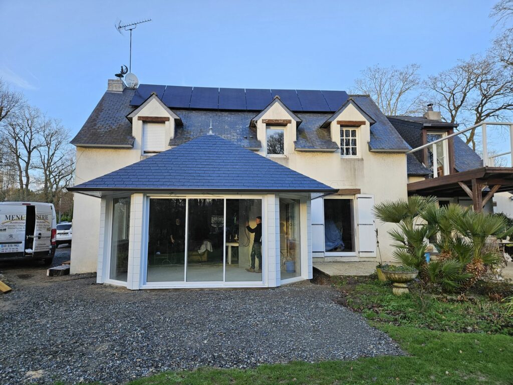 Extension ossature bois et charpente traditionnelle à Sainte-Anne-sur-Brivet